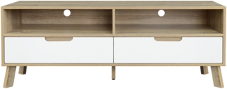 Lowboard MDF und Spanplatte Natur und Weiß