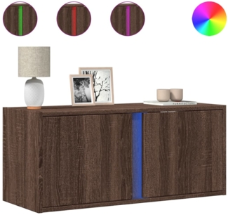 vidaXL TV-Wandschrank mit LED-Beleuchtung Eichen-Optik 80x31x35 cm 852263