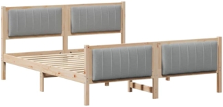 vidaXL Bettgestell Braun und hellgrau 160 x 200 cm Massivholz Kiefer 3394308