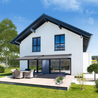 HOME DELUXE LED Vollkassettenmarkise ELOS - Anthrazit 500x300 cm