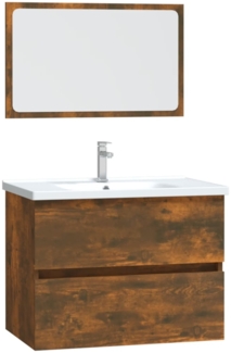 vidaXL 2-tlg. Badmöbel-Set Räuchereiche Holzwerkstoff 815735