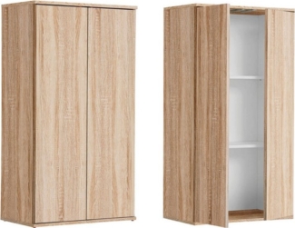 mokebo® Mehrzweckschrank 60 cm Breite mit Einlegeböden 'Der Schlanke', schmaler Schrank in Braun aus Holz, grifflose Öffnung, funktionaler Aktenschrank | Sonoma Eiche