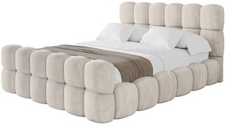 ALTDECOR Polsterbett LEYA-Z (Polsterbett mit Bettkasten und Lattenrost, Boxbett mit Matratze), Doppelbett mit Stauraum, Bett mit Kopfteil