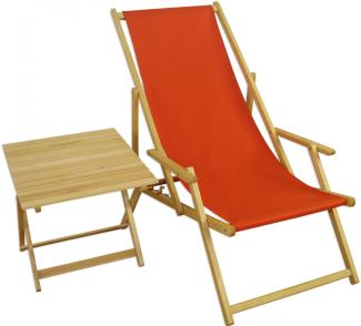 Gartenliege Buche terracotta Liegestuhl Tisch Deckchair Holz Sonnenliege Relaxliege 10-309NT