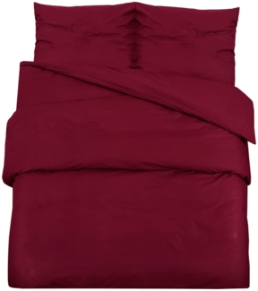 vidaXL Bettwäsche-Set Bordeauxrot 140x200 cm Leichte Mikrofaser 136030
