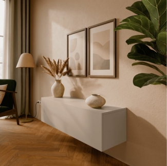 Platan Room Lowboard Kira, TV Schrank Fernsehschrank 105 / 140 / 210 / 280 cm breit Kaschmir Matt