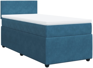 vidaXL Boxspringbett mit Matratze Blau 80x200 cm Samt 3287588