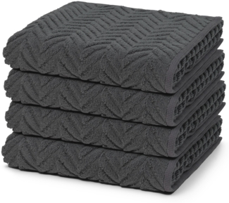 Ross Sensual Skin Zopf 4 tlg. Frottier-Set - 4 X Handtuch (50 X 100cm) - 500 g/m2 - Anthrazit