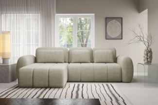 Ecksofa Schlafsofa Sofa CARIA in Stoff Quelle Ecru Ottomane Links