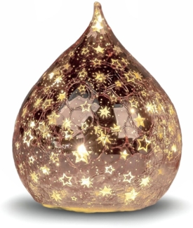 formano LED Dekolicht LED Deko Tropfen Sterne Rose-Gold 16cm + Timer 6h an/18h Weihnachten, LED fest integriert