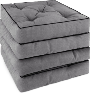 Aspero Sitzauflage 4 Stuhlkissen 40x40 cm Padua, Gepolsterte Outdoor Auflage mit Steppung