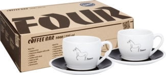 KÖNITZ 2er Set Coffee Bar FOUR Picasso Cappuccinotasse mit Untertasse 200 ml im Geschenkkarton