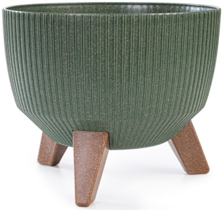 KONZEPT Blumentopf Pflanzschale 24/29cm Blumentopf mit Füßen, mit Wasserabfluss-Einsatz, wetterfest & UV-beständig, Übertopf für Innen & Außen