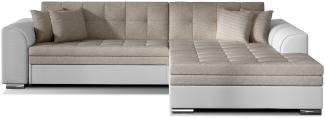 ELTAP 'Sorento', Ecksofa, Eckcouch, Beige / Off-White, 78 x 194 x 295 cm, Rechts