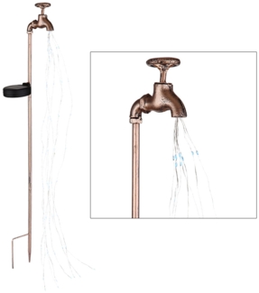 LED Solarleuchte, Wasserhähne, Erdspieß, gold, H 53 cm