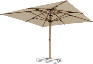 osoltus GASTRO Alu Mittelmast-Schirm Sonnenschirm PROFI 4x4 m Woody Beige 55kg