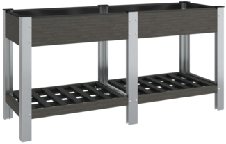 vidaXL Garten-Hochbeet mit Ablage Grau 175x50x75 cm WPC 362572