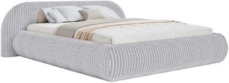 Selsey 'Shels Low' Polsterbett 160x200 mit Bettkasten, Breitcord, Grau