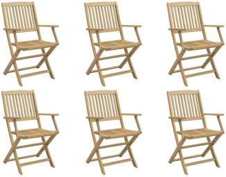 vidaXL Gartenstühle 6 Stk. Klappbar 54,5x58x90 cm Massivholz Akazie 3214230