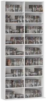 HOMCOM CD-Regal CD-Ständer für bis zu 640 CDs oder 360 DVDs oder 430 Blurays, CD DVD Blueray Regal 1-tlg, fürs Wohnzimmer 24 x 175 cm Weiß
