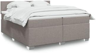 vidaXL Boxspringbett mit Matratze Taupe 200x200 cm Stoff 3288292