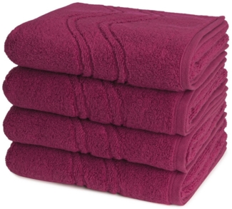 Ross Cashmere feeling 4 tlg. Frottier-Set - 4 X Handtuch (50 X 100cm) - 520 g/m2 - Fuchsia