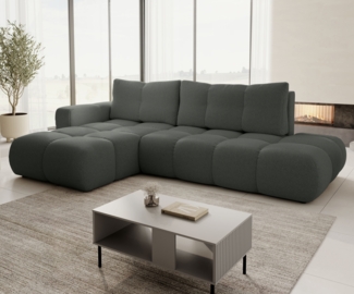 AX LIVING Ecksofa mit Schlaffunktion Hosio 288 cm in modernem Dunkelgrau Links