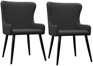 vidaXL Esszimmerstühle 2 Stk. Schwarz Stoff [282521]