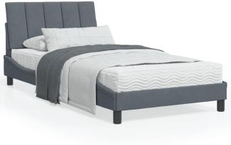 vidaXL Bettgestell ohne Matratze "Hanko" Dunkelgrau 100x200 cm Samt 3207832