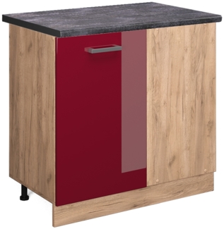 Vicco Eckunterschrank Bordeaux Hochglanz 86 cm, AP Anthrazit, R-Line