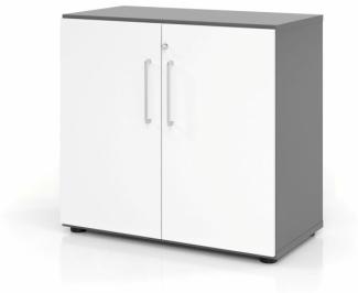 Serie 9' Schrank, Graphit/Weiß, BxTxH 80 x 42 x 74,8 cm