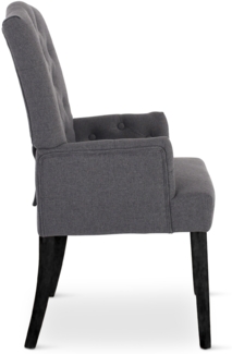 Raburg Esszimmerstuhl Polsterstuhl mit Armlehnen, Chesterfield-Design, Beine Holz, Victoria, eleganter Küchenstuhl im Landhausstil, Steppung, Belastbarkeit 110 kg