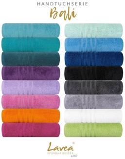 Lavea Handtücher Bali Handtuch 50x100 cm, Weiches Bio-Baumwollfrottee (1-St), pflegeleicht, GOTS-zertifiziert, extra saugstark mit 500g/m²