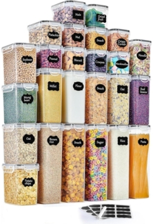 GoMaihe Vorratsdosen 25 Set Aufbewahrungsbox Luftdicht Plastik Müsli Kaffee 2.8L