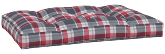 vidaXL Palettenkissen Rot Karomuster 120x80x12 cm Stoff 360526