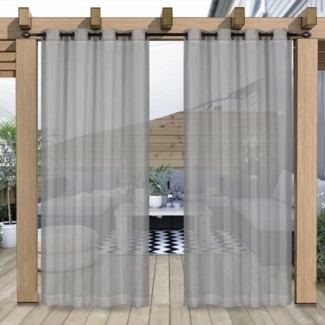 Rosnek Vorhang Wasserdicht, Leinen, Ösen, für Terrasse Rasen Garten Veranda Hof Deko, (2 St), H×B:213×132,243×132,274×132