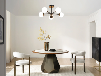 Vente-unique - Deckenleuchte aus Metall - L. 58.5 x H. 21 cm - Schwarz und Weiß - SOFIA