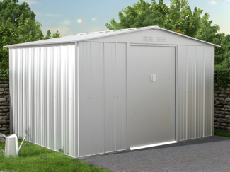 Vente-unique - Gartenhaus Gerätehaus - Stahl - Grau - 7,82 m² - LINUS