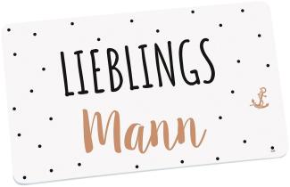 Geda Labels GmbH Frühstücksbrett Lieblingsmann, Melamin, Weiß, 23,5x14,5x0,3cm, spülmaschinengeeignet