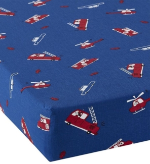 vertbaudet Spannbettlaken Kinder Spannbettlaken KLEINER FEUERWEHRMANN, Baumwolle