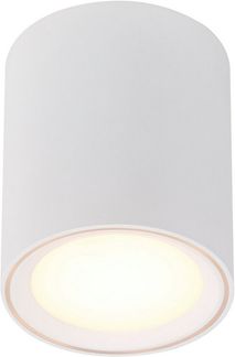 Nordlux Esszimmerleuchten Fallon Long Ø 10 Cm Weiß 1-flammig Zylinderförmig, Weiß, Kunststoff, Metall, 47550101