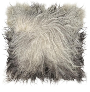 Lammfellkissen Heidschnucke Grau Weiß mit Inlett