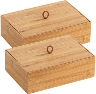 WENKO Bambus Box Terra L mit Deckel, 2er Set