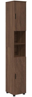 vidaXL Bad hoher Schrank mit Tür Braun Eichen-Optik 30 x 35 x 192 cm 883341