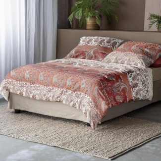 Irisette Bettwäsche Feinbiber Bettwäsche Gwendolyn in Terracotta 135x200 cm, Feinbiber, 2 teilig