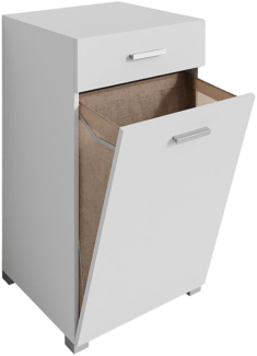 Wäscheschrank | Ausklappbarer Wäschekorb | 50 x 78,5 x 45 cm | Weiß | MDF