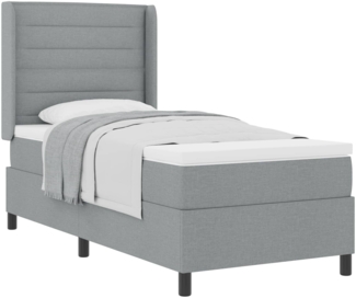 vidaXL Boxspringbett mit Matratze Hellgrau 90x200 cm Stoff 3341560
