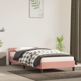 vidaXL Bettgestell mit Kopfteil, Kunstleder, Rosa, 90x200 cm