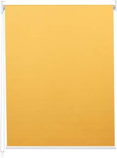 Rollo HWC-D52, Fensterrollo Seitenzugrollo Jalousie, 40x160 cm Sonnenschutz Verdunkelung blickdicht ~ gelb