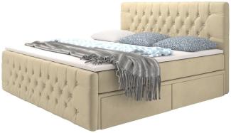 Boxspringbett Bellissimo mit 4 Schubladen 140x200 H3 Beige